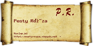 Pesty Róza névjegykártya