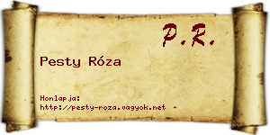 Pesty Róza névjegykártya
